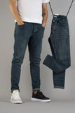 Bombe Men's Blue Slim Fit Lycra Nails Jeans Trousers