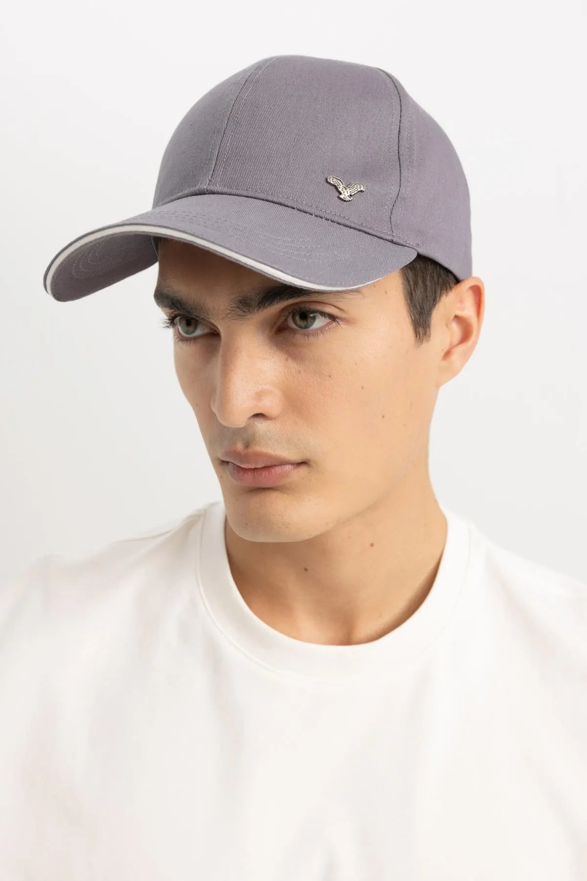 Defacto Men's Grey Cotton Baseball Basketball Hat