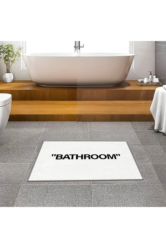Evaşk Bathroom Silky Velvety Carpet Surface Non-Slip Base Bath Mat