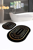 Cp Rug Decorative Bathroom Non-Slip Based Washable Set Of 2-Piece Bath Mat