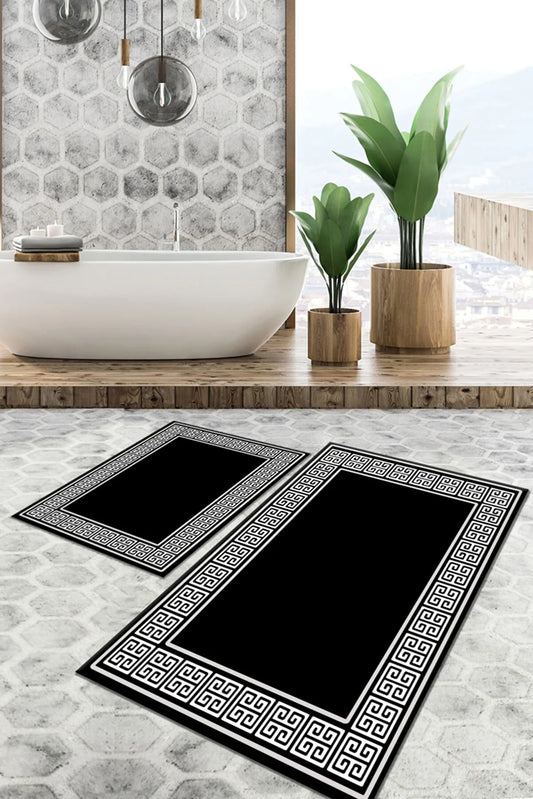 TulipDecorative Carpet Bathroom Anti-Slip Base Washable Stain-Proof Set Of 2-Pieces Bath Mat