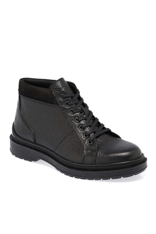 Tergan Men's Black Leather Casual Boots