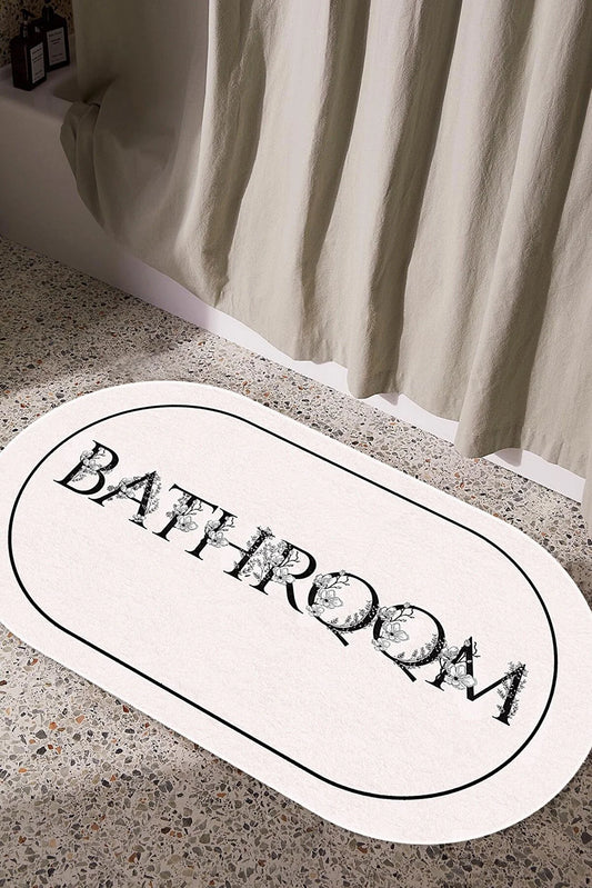 Decomia Home Bathroom Digital Non-Slip Washable Floral Mat Bath