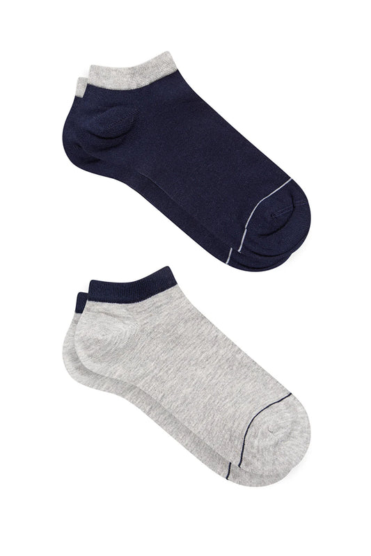 Mavi Men's Black Gray 2-Piece Booties Socks
