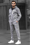 Madmext Men's Grey Hooded Tracksuit