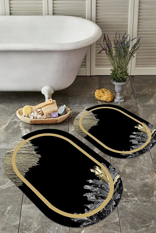 Alaaddin Carpet Bathroom Non-Slip Based Washable Set of 2 Bath Mat