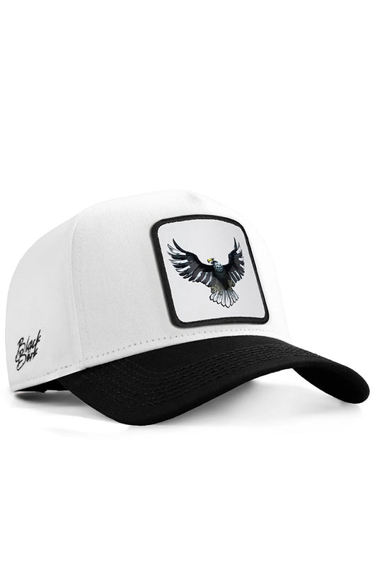 BlackBörk Men's White Baseball Eagle Hats