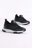 Tonny Black Boy's Black White Sports Shoes