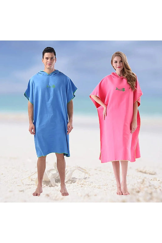 Swicco Class Fabric Beach Towel Poncho Micro Fiber Fabric Quick Dry Swimming Towel