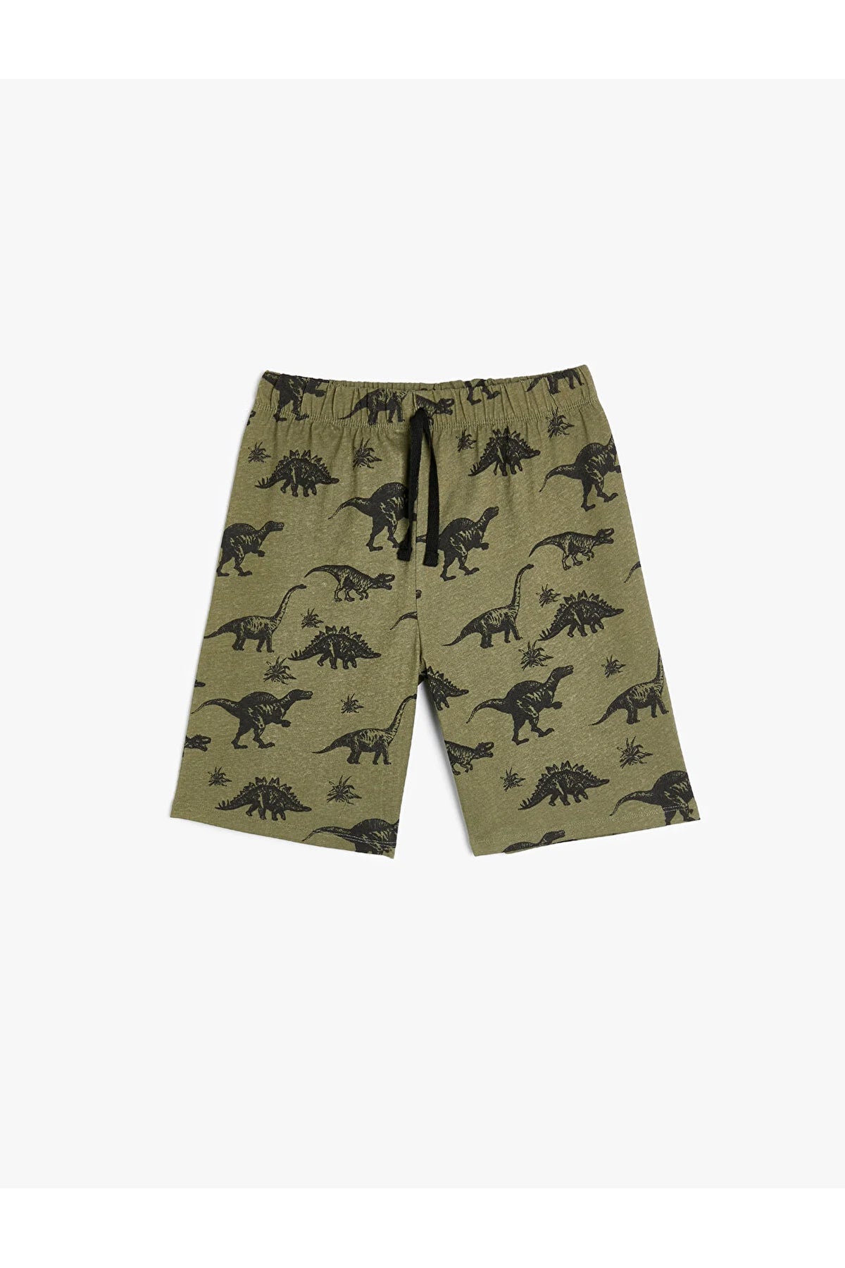 Cotton Boy's Tie Waist Dinosaur Printed Cotton Shorts