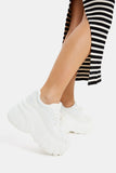 Bershka Women's Maxi Platform With Lace Detail Sneakers
