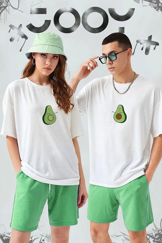 Jooy Company Avocado Design Lover Couple Combination Oversize Tshirt Set of 2