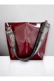 Katusa Women's cream-colored zippered ethnic patterned shoulder bag