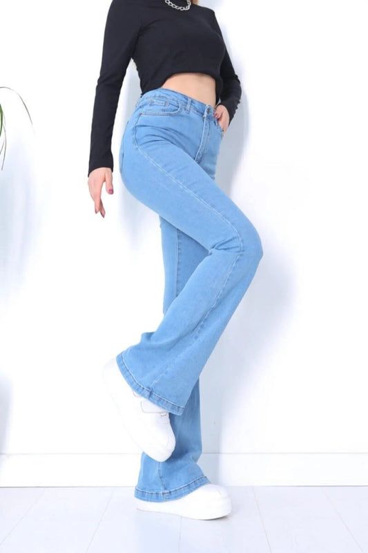 Trendnaturel Spanish Colorfast Lycra High Waist Light Blue Spanish Jeans
