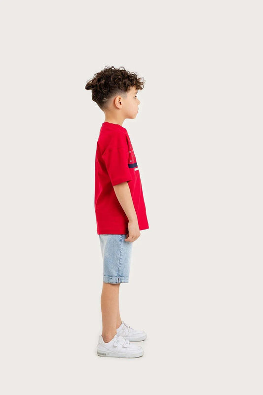 Gold Class Kidswear Boy's Double Pocket Lycra Printed Cotton Sets