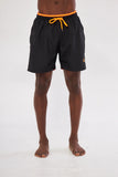 Pandy Men's Colorful Pocket Zipper Black Swim Shorts