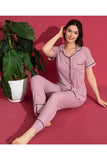 Lila Underwear VISCOSE WOMEN'S BUTTONED SHORT SLEEVE PAJAMA SET