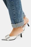 Bershka Open-Back Shoes With Short Pointed And Buckle Heels