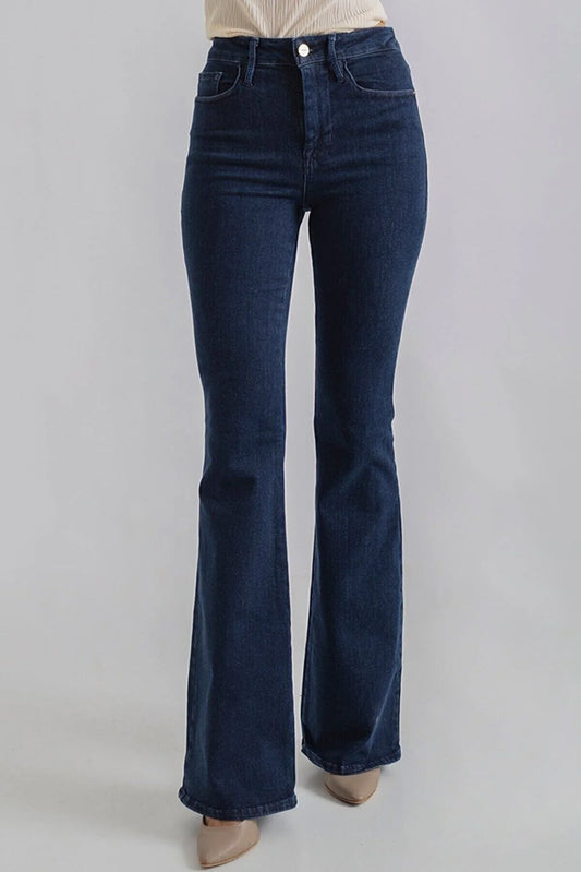 Trendnaturel Colorfast Lycra High Waist Dark Blue Spanish Jeans Trousers