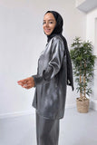 Ka Hijab Women's Satin Gray Set Hijabs