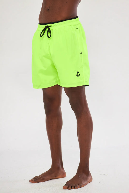 Pandy Men's Colorful Pocket Zipper Yellow Swim Shorts