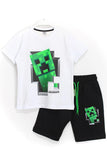 Minecraft Boys' Shorts White Sets