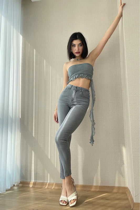 HLT Jeans Gray Women's Skinny Fit Jean