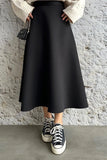 Sozan Women's Puf Scuba Black Skirt Hijabs