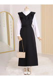 Hijabaya Women's Long Gilet Dress with V-Belt Hijab
