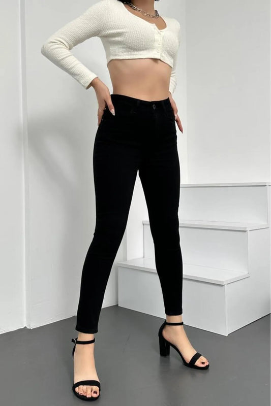 HLT Jeans Women's Black Super Skinny Fit Flexible Lycra Denim Jeans Trousers