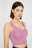 Los Ojos Women's Lavender V-Neck Sports Bra