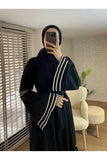 Hijabiya Women's  Dress with Embroidered On Sleeves And Skirt Hijabs