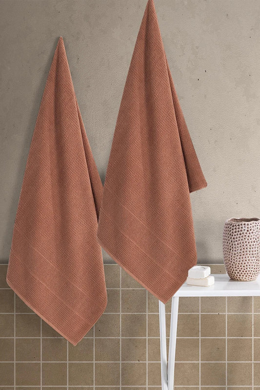 Zeynep Textile Bathroom Brown 70x140 Cm 2-Piece 100% Cotton Towel
