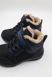 Nazenintasarımlar Boy's Blue Black Woolen Cold Resistant Winter Daily Boots