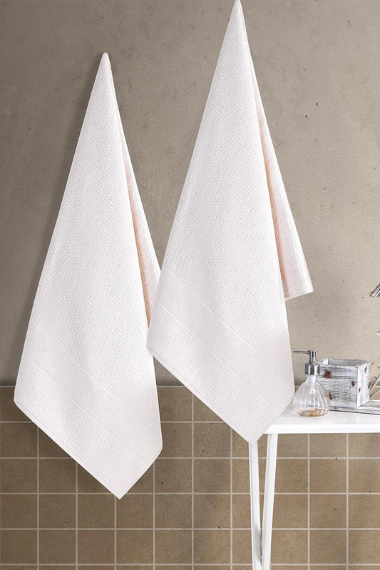 Zeynep Textile Bathroom Cream 70x140 Cm 2-Piece 100% Cotton Towel
