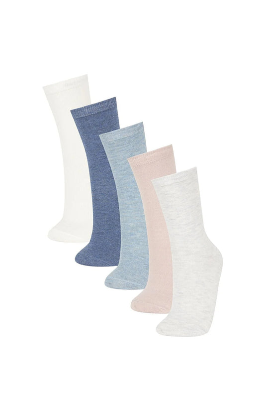 Defacto Women's 5-Piece Cotton Long Socks