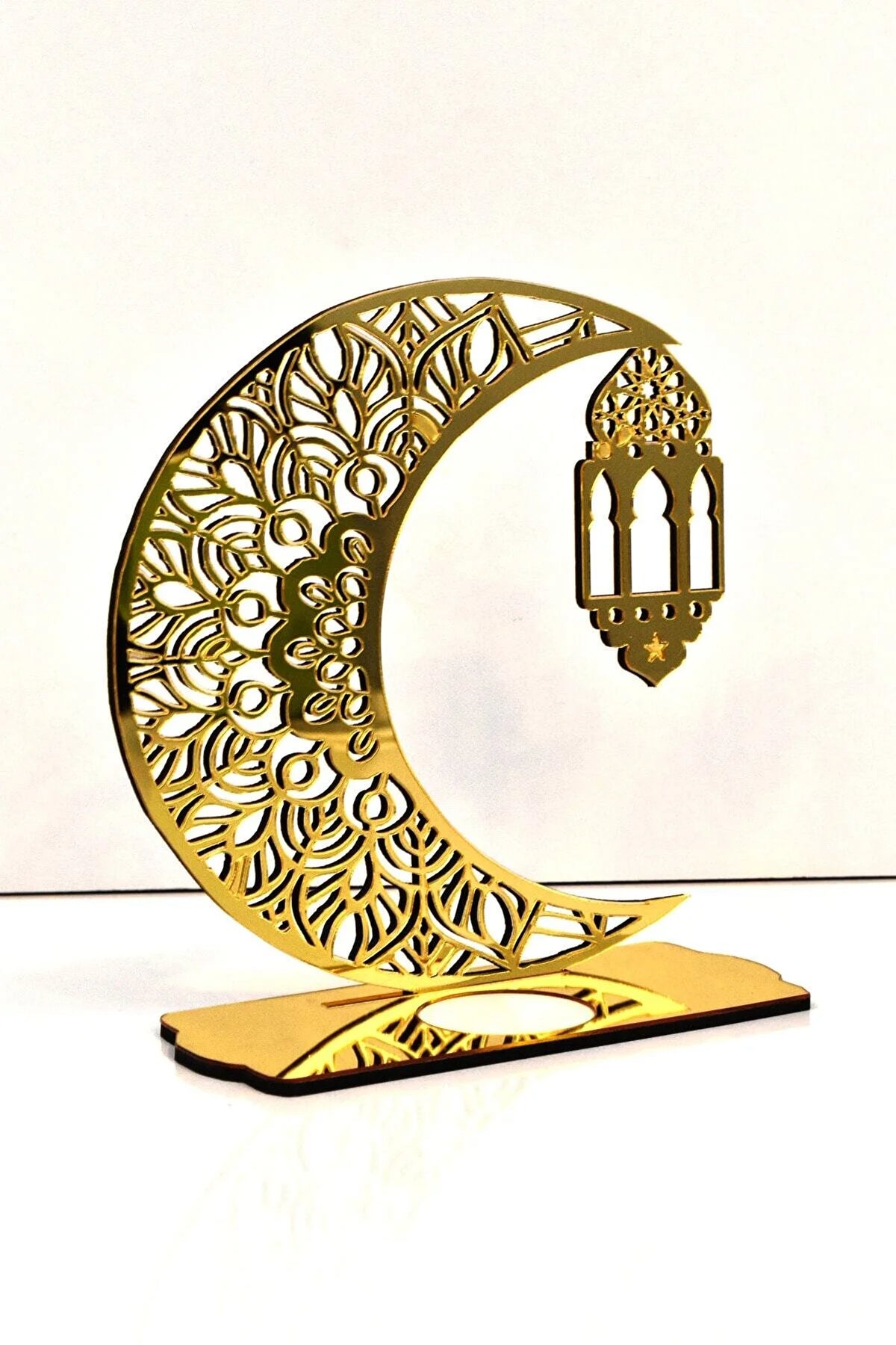 Waldern Gold Special Decorative Plexiglass Candle Holder 18x16cm Ramadan Decoration