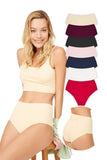 Cottonhill Women's High Waist Basic Laser Cut Bikini  7 Pack Panties