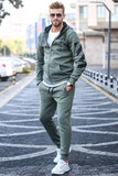 Madmext Men's Khaki Zippered Printed Tracksuit