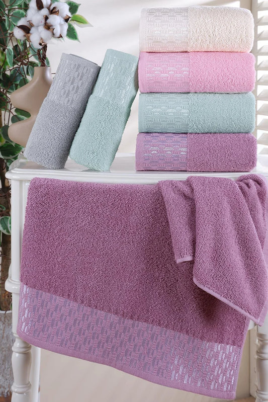 Zeynep Tekstil Bathroom Set of 6 50x90 cm Hand & Face Towels