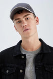 Defacto Men's Grey Basic Baseball Hat