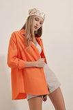 Bigdart Women's Orange Oversize Long Basic Shirt