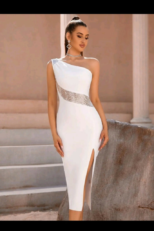 Fashion Beauty Style 7 Elegant One Shoulder White Dress