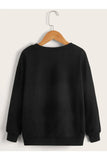 Vask Girl's Black Crew Neck Sweatshirt