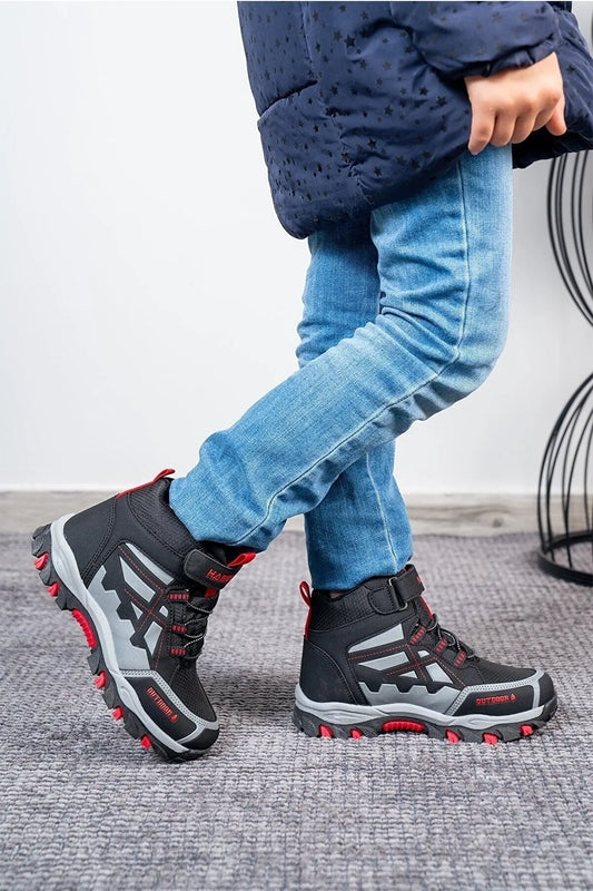 Lagoos Boy's Black Red Outdoor Boots