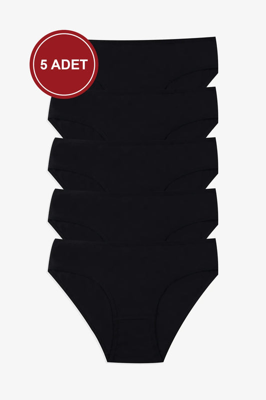 Koza Women's Black Underwear 5-Piece Lycra Panties