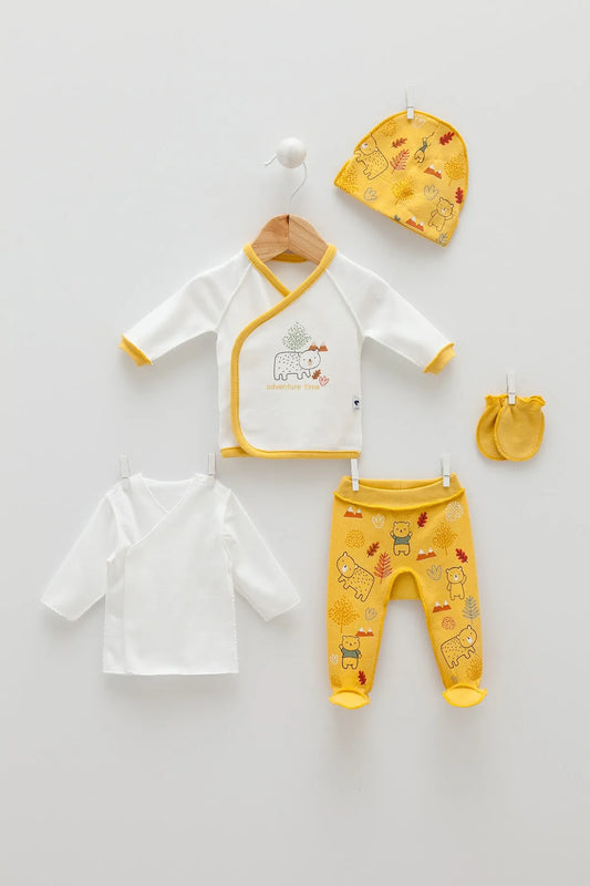 Caramell Baby Yellow Premature - Early Born Baby 5-Piece Baby Set