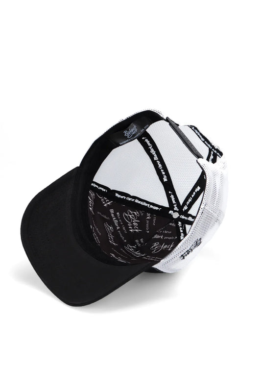 BlackBörk Men's Black-white Baseball Trucker Wolf Hats