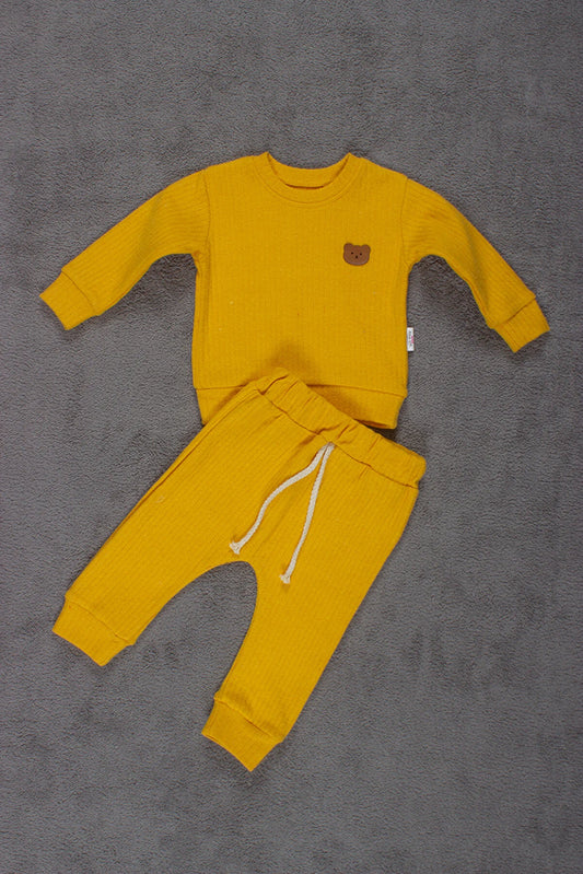 Adabebek Yellow Corduroy Baby Set