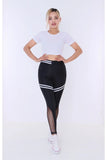 Buzzard Women's High Waist With White Stripe Leggings